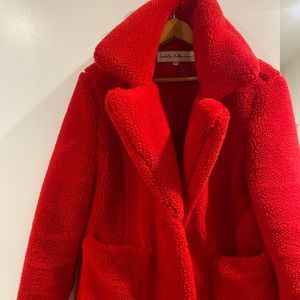 Bright red Teddy Coat! Worn once